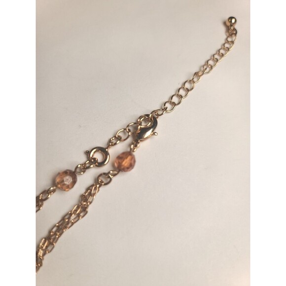 Stunning Vintage Nancy and Rise 12 strand Champagne & Gold Tone Necklace 26" - Picture 3 of 6
